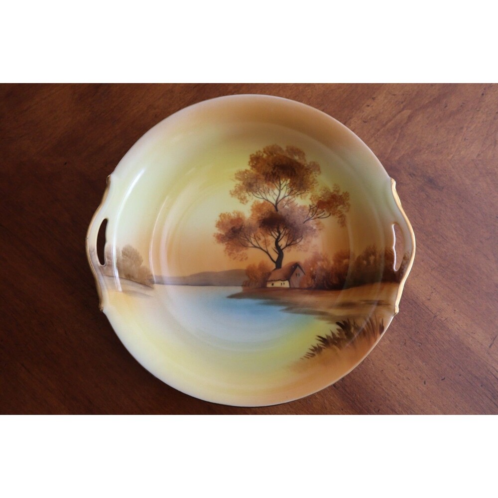 Vtg Noritake China Tree In The Meadow Round Serving Bowl 9.5" Handles Pasta Vege - Picture 2 of 13
